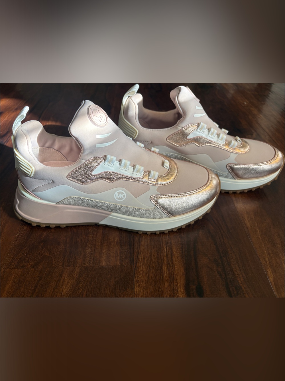 Michael Kors Rose Gold and Blush Runner Sneakers